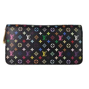 LOUIS VUITTON Murakami Multicolor Zippy Long Wallet Black Box Dust Bag Booklet